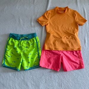 Cat & Jack Swim Shirt and 2 Swim trunks Set M 8